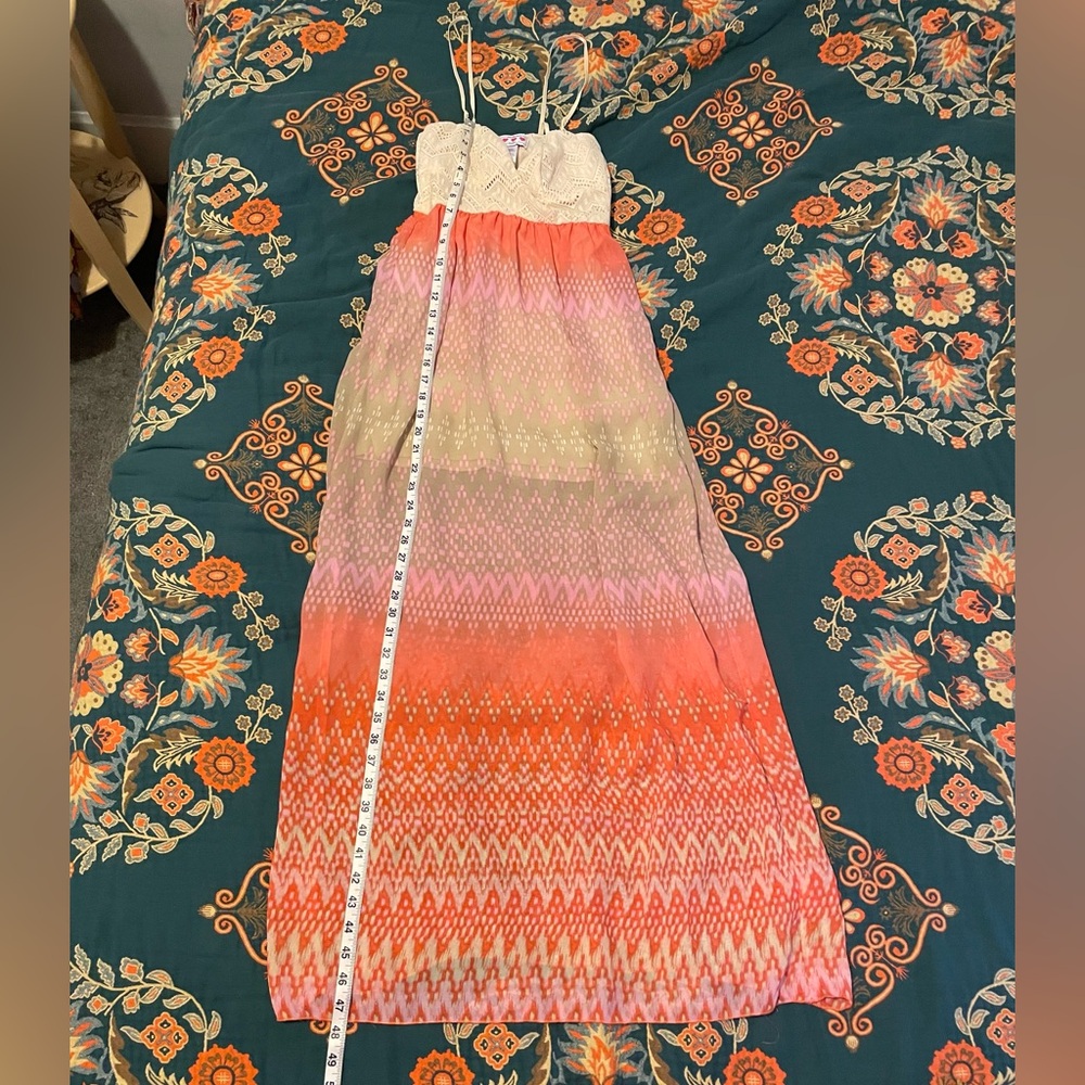 Crochet -Top Heart Neckline Maxi dress